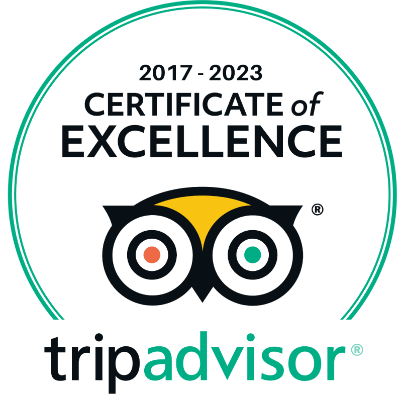 Tripadvisor Badge 2017 bis 2023 für unser Flughafentaxi Wien Service